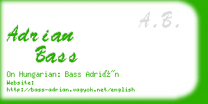 adrian bass business card